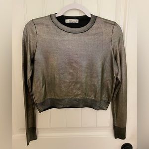 Zara Knit Shiny Crop Top
